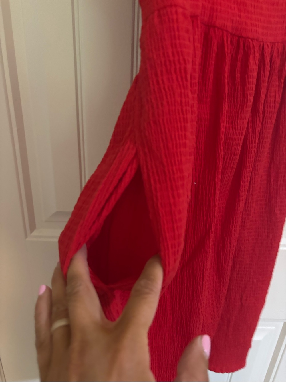 miami Red Ruffle-Strap Backless Dress - Picture 2 of 4